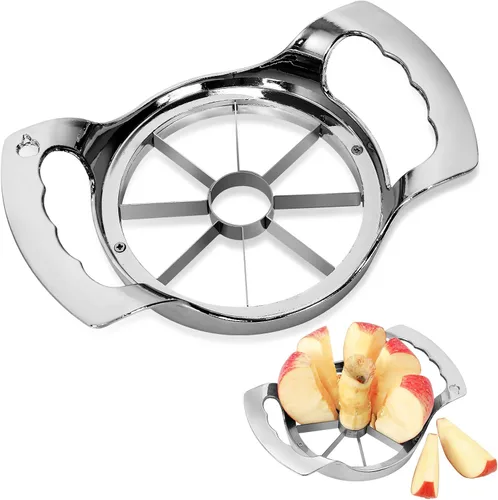Miniatura 8 de Cortador de manzana con 12 cuchillas extra grande y resistente de acero inoxidable, apto para lavavajillas, fácil de usar, cortador de manzana