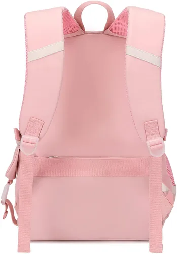 Miniatura 4 de Hey Yoo Mochila escolar con lonchera, juego de mochila linda mochila escolar para niñas adolescentes (rosa)