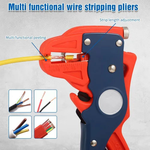 Miniatura 2 de Nuevo pelacables 2024, pelacables autoajustables, pelacables multifuncional crimpeador cortador de cables alicates 2 en 1 pelacables automático
