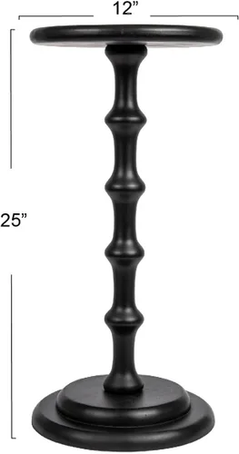 Miniatura 3 de Creative Co-Op Ergo - Mesa auxiliar de cóctel con pedestal, color negro