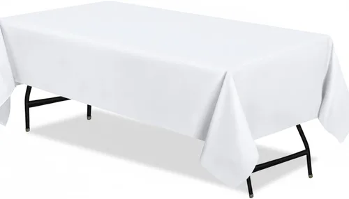 Miniatura 18 de Mantel rectangular de poliéster, manteles para mesas rectangulares de 6 pies, manteles de tela decorativa lavable para bodas, banquetes y campamento