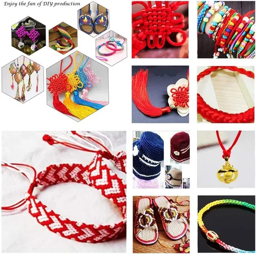 Miniatura 3 de PH PandaHall Cordón de satén de nailon de 100 yardas de 0.079 pulgadas (0.079 in), cordón de seda para pulseras de amistad, collar, nudo chino
