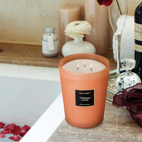 Miniatura 6 de HomeLights - Velas perfumadas, tarro grande de aromaterapia, cera de soja natural, regalo de 130 horas de combustión, galleta casera