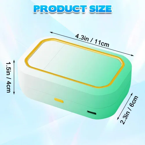 Miniatura 2 de Máquina de limpieza de lentes de contacto, limpiador ultrasónico portátil de lentes de contacto con 4 modos de temporización, vibración de alta Verde