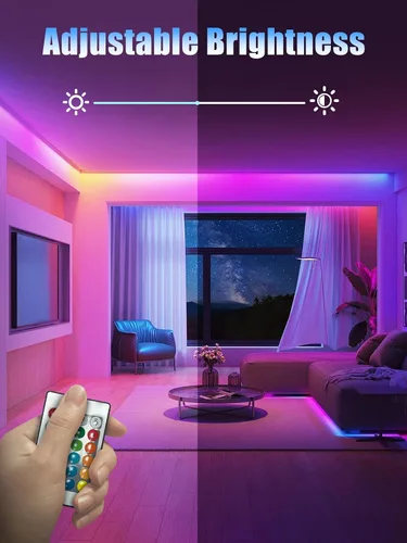 Miniatura 5 de Tira de luces LED, tiras de luz RGB de 5 V que cambian de color con control remoto, luces LED flexibles alimentadas por USB para dormitorio, TV