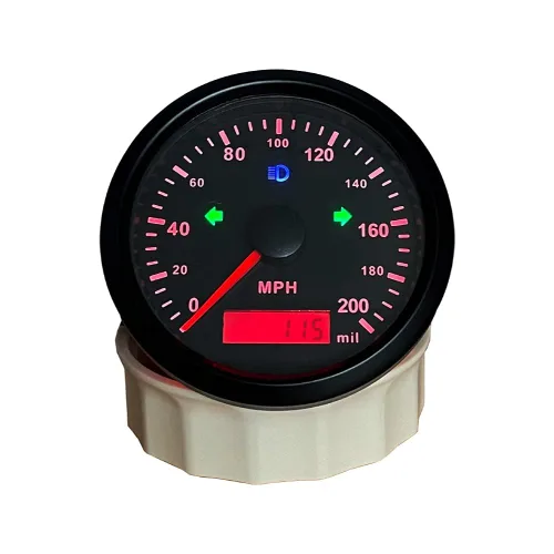 Miniatura 2 de ELING Medidor de velocidad automático universal 0-200 MPH GPS Velocímetro ajustable odómetro alarma de sobrevelocidad 85MM 12V 24V con Negro+Negro