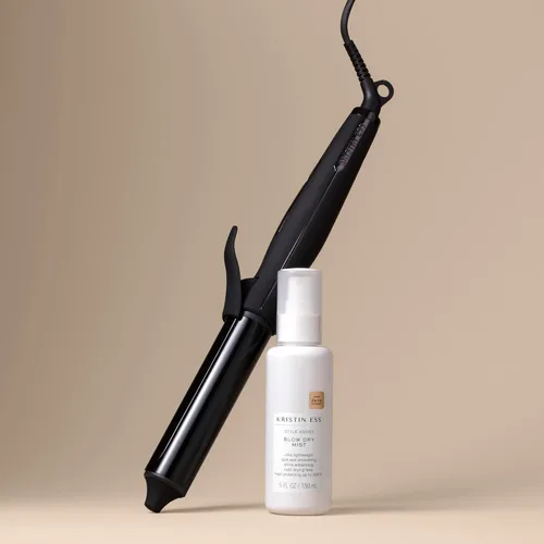 Miniatura 2 de Kristin Ess Hair NANOBLACK - Rizador automático de cerámica de 11/4 pulgadas + spray protector de calor para secado por soplado y secado