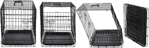 Miniatura 6 de DONORO Jaulas para Perros de Tamaño Pequeño para Interiores con Doble Puerta, Perreras y Casas para Cachorros y Gatos, Jaulas Plegables de Metal
