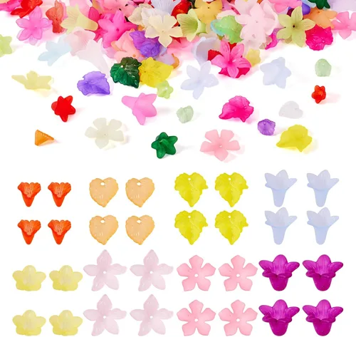 Miniatura 14 de Craftdady Dijes de cuentas de hojas de arce transparentes, colgantes colgantes de adorno para colgar, bonitos dijes para collares, pulseras