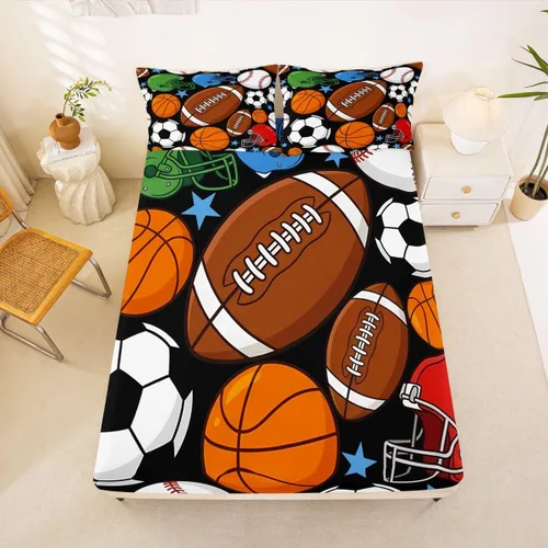 Miniatura 25 de Juego de sábanas para niños, bonito juego de ropa de cama con estampado de llama de dibujos animados y alpaca, sábana bajera ajustable para niños