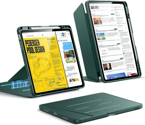 Miniatura 34 de ESR - Funda para iPad Air de 11 pulgadas M3/M2 (2025/2024), iPad Air de 5ª/4ª generación (2022/2020), funda con soporte vertical, múltiples ángulos