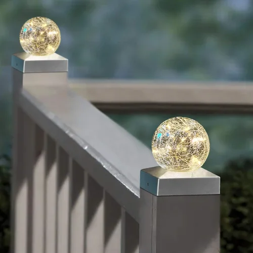 Miniatura 4 de SUNNYPARK Luces solares para postes – Luz para poste al aire libre para valla o decoración de patio, jardín, tapas alimentadas por energía solar