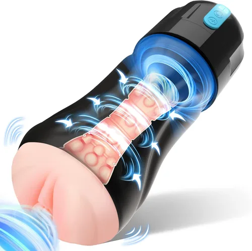 Juguetes sexuales para adultos para hombres, Movakativ masturbador masculino de succión con bomba de pene, 10 vibraciones y 5 succiones, vibrador de