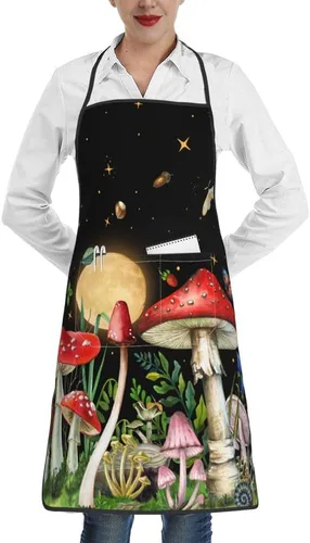 Miniatura 14 de Delantales con babero para mujeres y hombres, delantal de cocina con bolsillos para cocina, parrilla, barbacoa, pintura, jardinería