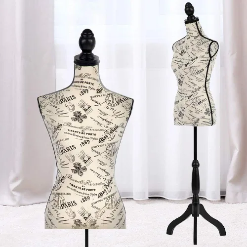 Maniquí Torso Maniquí Forma Ajustable Cuerpo Manicano para Ropa, Maniquí Mujer de 60 a 67 pulgadas con Soporte Trípode Coser Forma de Vestido para