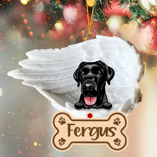 Miniatura 35 de Adorno de perro afgano de 1 ángel, adorno acrílico 2D personalizado conmemorativo para perros, regalo por pérdida de mascotas, regalo