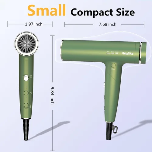 Miniatura 6 de Secador de pelo de iones de plasma de alta velocidad con difusor, secador profesional de 110000 rpm, motor sin escobillas para secado rápido, 1500