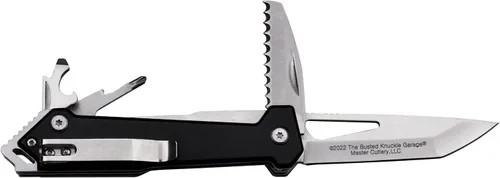 Miniatura 3 de Busted Knuckle Garage - Cuchillo plegable manual y multiherramienta - Hoja de acero inoxidable y hoja de sierra, mango de aluminio
