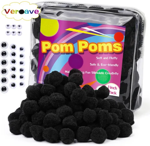 Miniatura 17 de Veroave Pompones azul oscuro, 150 pompones de 1 pulgada para manualidades, bolas de soplo, artes y manualidades, para decoración de manualidades