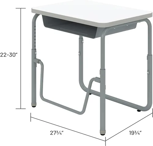 Miniatura 3 de Safco Productos AlphaBetter 2.0 Escritorio para estudiantes de altura ajustable con barra de reposapiés oscilante y caja de libros, sentado a pie
