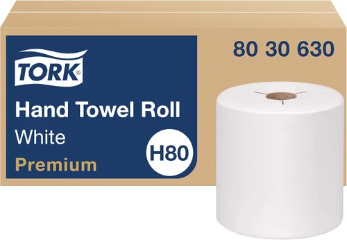 Tork Rollo de toallas de mano blanca H80, Premium, 6 rollos, 8030630 Blanco