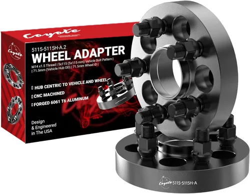 Wheel Accessories Parts 2 adaptadores de espaciadores de rueda centrados en buje 5 en 4.528 in 0.197x4.528 in 1.00 pulgadas de grosor 2.815 in buje