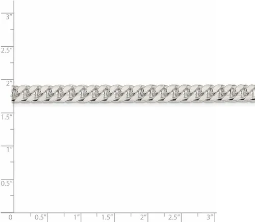 Miniatura 4 de Pulsera cubana de plata de ley 925 de 0.256in con eslabones abovedados