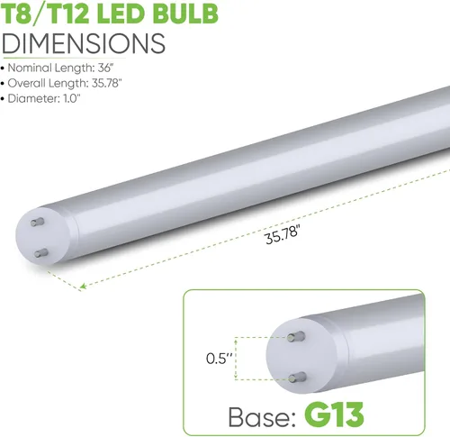 Miniatura 3 de NYLL Tubo LED T8 G13 tipo A Plug & Play de 3 pies, blanco cálido (2700 K), repuesto directo para 30 W F30T8/WW, F30T12/SPX30, F30T12/SP30, F30W/830