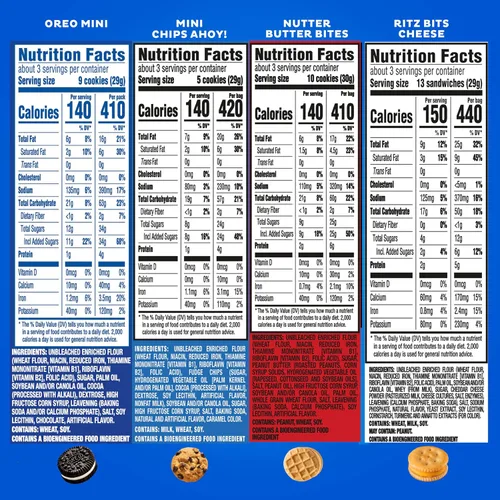 Miniatura 2 de Mini galletas OREO, mini galletas CHIPS AHOY!, Nutter Butter Bites y RITZ Bits galletas de queso, paquete surtido, 15 bolsas grandes