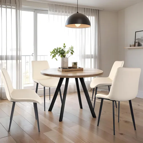 Miniatura 7 de Sillas de Comedor, Sillas de Comedor Modernas de Cuero PU, Sillas de Comedor con Patas de Metal Resistentes, Sillas de Cocina con Asiento Tapizado