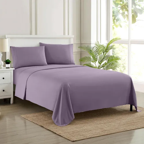 Miniatura 65 de Juego de sábanas de 1800 hilos – Sábanas de microfibra cepillada suave de calidad egipcia – Juego de ropa de cama de lujo con sábana encimera