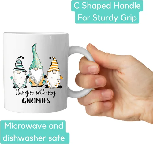 Miniatura 9 de Divertida taza de cerámica de gnomo, taza de café Hangin with my Gnomies, regalos para adultos, taza de café, día de San Valentín, cumpleaños