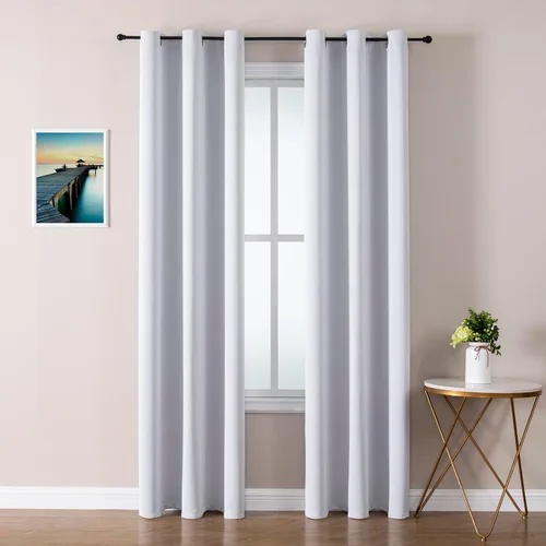 Miniatura 167 de ChrisDowa - Cortinas de cenefa pequeñas para cocina, cortinas cortas con ojales y aislamiento térmico para oscurecer la sala y habitación