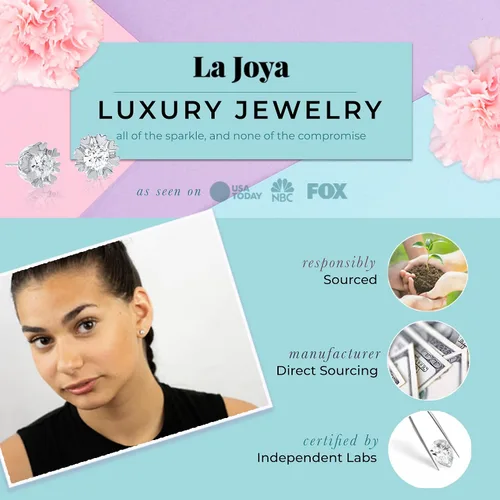 Miniatura 3 de La Joya Aretes de diamantes de 16-2 12 quilates Aretes de diamantes cultivados en laboratorio de oro real de 14 quilates para hombres y mujeres