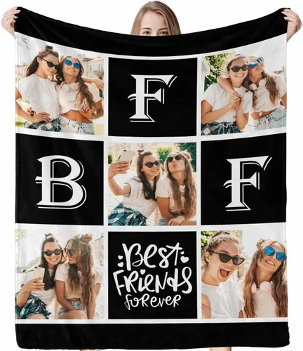 Miniatura 10 de Regalos para hermanas de hermana manta con collage de fotos, mantas de fotos personalizadas para hermanas, mejores amigas, mujeres, manta de amistad
