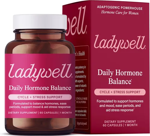 Ladywell Cápsulas diarias de equilibrio hormonal | Apoyo natural del ciclo para mujeres | Apoya el estado de ánimo, hinchazón, calambres, salud de