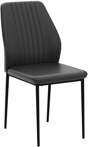 Miniatura 5 de ZckyCine Silla de comedor de piel sintética, silla de sala de estar, moderna silla auxiliar sin brazos de cocina con patas de metal