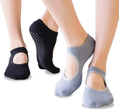 Miniatura 3 de Koccido 6 pares de calcetines de yoga antideslizantes para mujer calcetines antideslizantes para pilates barra baile yoga con empuñaduras calcetines