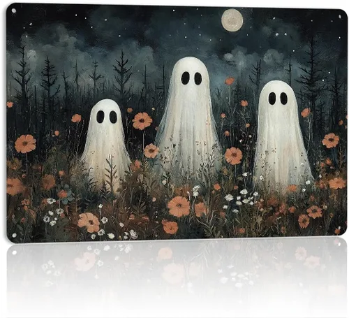 Miniatura 12 de Decoración de pared de fantasma de Halloween, decoración de fiesta de Halloween para interiores y exteriores, decoración espeluznante para el hogar