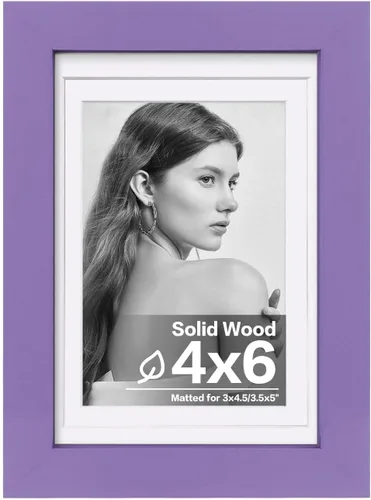Miniatura 26 de Egofine - Portarretratos de 4 x 6 pulgadas, de madera maciza con plexiglás, para fotos de 3.5 x 5 con paspartú o de 4 x 6 sin paspartú, para colocar