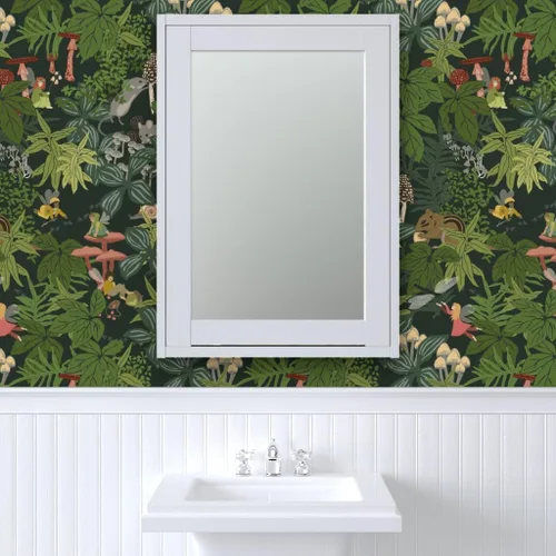 Miniatura 9 de Spoonflower Muestra de papel tapiz extraíble - Bosque de hadas del bosque extra grande rosa naturaleza niños caprichoso bebé personalizado