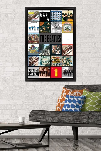 Miniatura 2 de Trends International Póster de pared de The Beatles de 24 x 36 pulgadas, diseño de álbumes, 24 x 36 pulgadas, versión enmarcada en negro