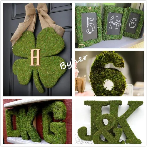 Miniatura 6 de Tapete de musgo seco para bodas, fiestas de cumpleaños, decoración de jardín de hadas, verde oscuro (verde, 14 x 9 pulgadas)