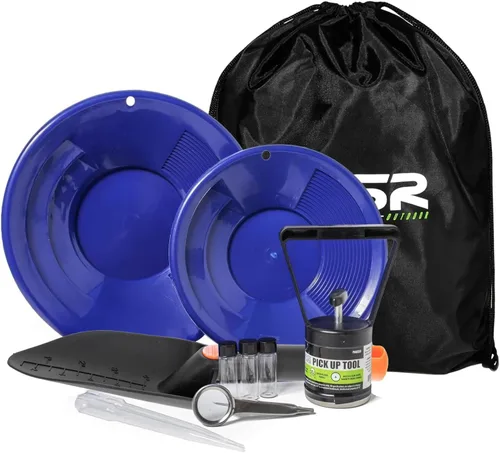 Miniatura 9 de ASR Outdoor Kit De Pan De Oro Herramientas De Prospección De Fiebre De Oro Accesorios 10pc - Negro