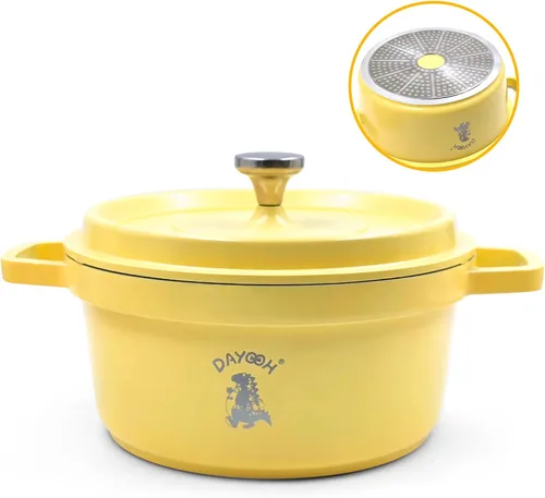 Olla de horno holandés de hierro fundido esmaltado con tapa 6QT antiadherente revestimiento de esmalte sartén cocina utensilios de cocina