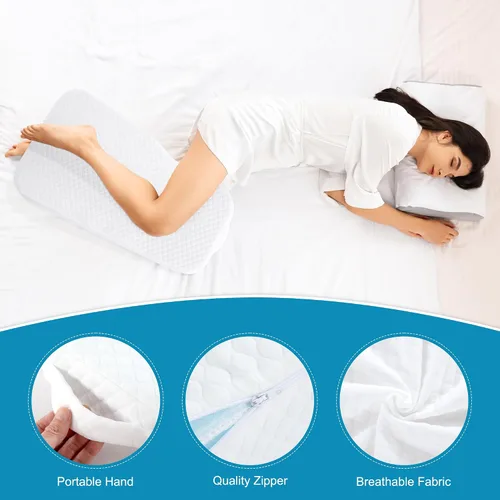 Miniatura 6 de HOMBYS Almohada de rodilla de espuma viscoelástica para dormir de lado, almohada de piernas para rodilla, separa las rodillas para la alineación