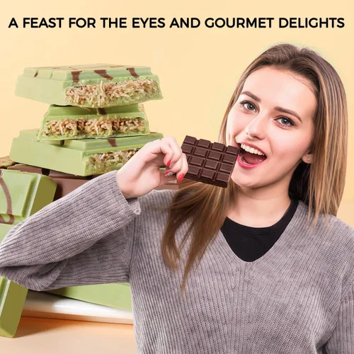 Miniatura 7 de Molde de barra de chocolate – Moldes antiadherentes para chocolate, molde profundo de silicona de grado alimenticio para pistacho de Dubai, dulces