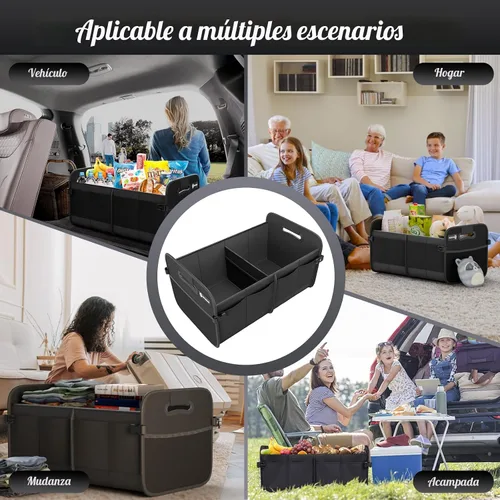 Miniatura 7 de Sposuit Organizador de maletero para automóvil, almacenamiento plegable de 70 litros con 11 bolsillos y asas reforzadas, organizadores de maletero