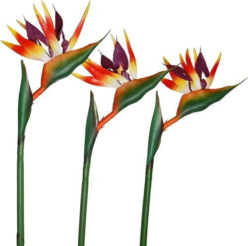 Miniatura 9 de Strelitzia - Flores artificiales de ave del paraíso de 32 pulgadas de tallo largo, 3 unidades, adecuadas para decoración del hogar y exhibición