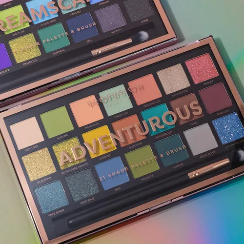 Miniatura 6 de Profusion Cosmetics Paleta de sombras de ojos de 21 tonos con pincel, mate mezclable, brillante y tonos metálicos en tonos neutros llamativos